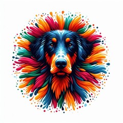 Isolated Colorful Dog on a Clear PNG Canvas, Generative AI - obrazy, fototapety, plakaty