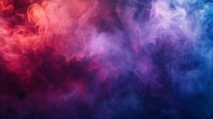 Obraz na płótnie Canvas Dramatic smoke and fog in contrasting vivid red, blue, and purple colors. Vivid and intense abstract background or wallpaper - generative ai