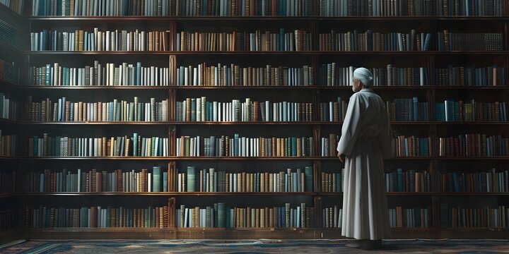 A Retired Librarian Meticulously Cataloguing Their Expansive Personal Library Collection