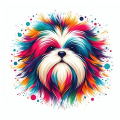 Isolated Colorful Dog on a Clear PNG Canvas, Generative AI
