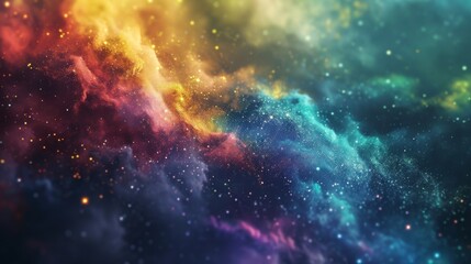 Stunningly radiant galaxy with mesmerizing rainbow patterns - obrazy, fototapety, plakaty
