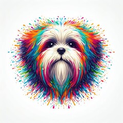 Isolated Colorful Dog on a Clear PNG Canvas, Generative AI