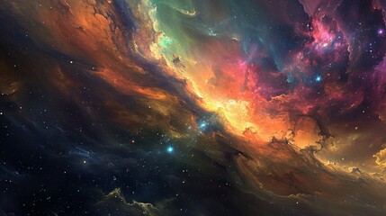 Galaxy showcasing strikingly beautiful rainbow colors