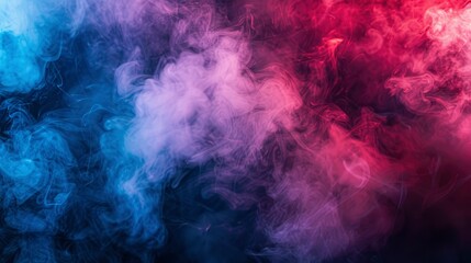 Dramatic smoke and fog in contrasting vivid red, blue, and purple colors. Vivid and intense abstract background or wallpaper - generative ai