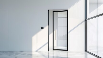 modern glass door design on white background