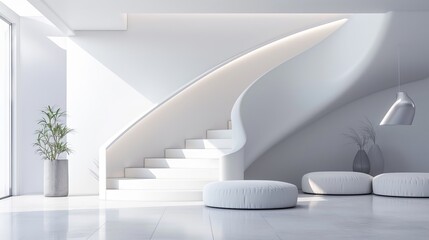 modern stairs design on white background