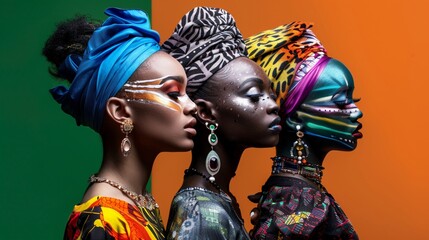 Showcase a group of people from diverse backgrounds, each exhibiting their own style through fashion, makeup, and grooming, celebrating the richness of selfexpression and unity in diversity