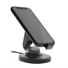 Wireless charging car mount with car adapter isolated on white background, vintage, png
 - obrazy, fototapety, plakaty