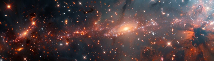 Galaxy cluster as a symphony of light - obrazy, fototapety, plakaty