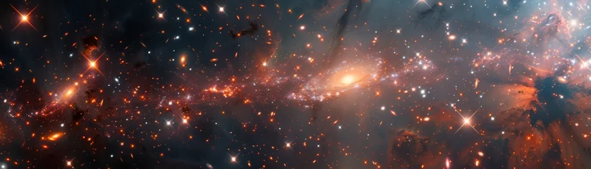 Foto op Canvas Galaxy cluster as a symphony of light © WARIT_S