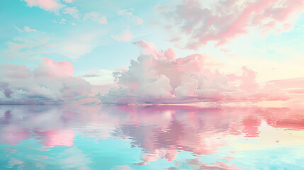Soft pastel hues blending harmoniously, evoking a sense of tranquility and serenity.
