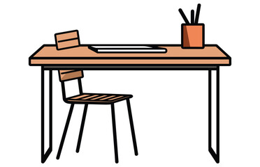 Patio area cafe and garden furniture table vector, Patio desk illustration
