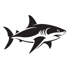 Shark black silhouette clip art sketch