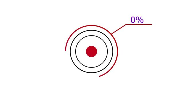 25% complete loading circle  icon Infographics animation. Abstract storage icon background video.