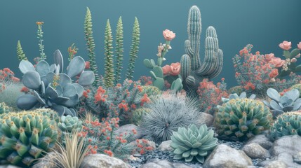 Cactus Wonderland: Marveling at the Rich Diversity and Vibrant Colors of a Desert Succulent Collection, Each Plant a Testament to Nature's Resilience and Magnificence