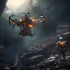 Drone-powered search and rescue mission. 
