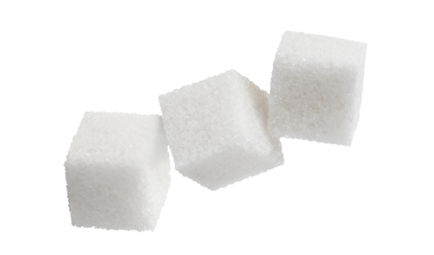 Delicious sugar cubes cut out