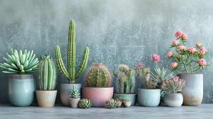 Cactus Extravaganza: Delighting in the Vivid Beauty and Arid Charm of a Vibrant Cactus Collection, Each Plant a Living Work of Art, Radiating Elegance and Grace in the Harsh Desert Environment