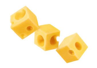 Three delicious cheese cubes cut out
