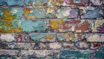 Rustic background image featuring a weathered brick wall with exposed red brick peeking through chipped gray pain.
