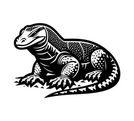 Komodo dragon hand drawn vector illustration