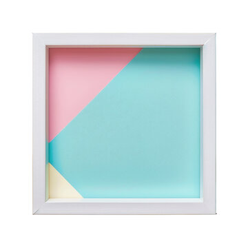 A rectangle picture frame with aqua, violet, and electric blue background on a transparent background