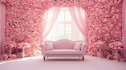 Radiant pink bloom oasis  floral wedding stage