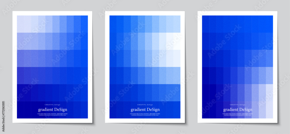 Poster blue halftone bright color mosaic pattern background with gradient texture for cover design. vector 