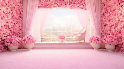 Blooming floral affair  pink wedding stage