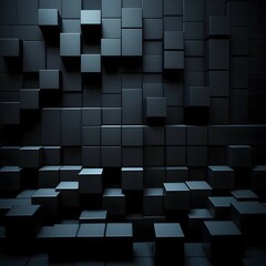 Dark Business Background, Luxurious 3D Cube: Elegance and Opulence Intertwined