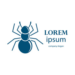 crawling black ant logo design