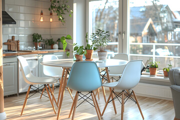Modern Serenity: Sleek Dining Space with Nordic Views
