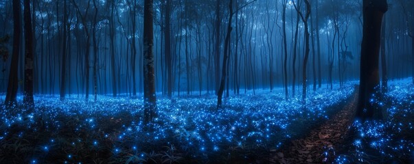 Bioluminescent dark forests with nanotech flora