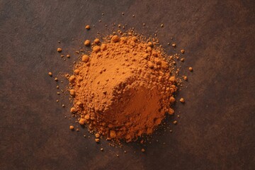 Overhead view of paprica powder on brown surface - Powered by Adobe