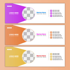 Professional Colorful Email Signatures Template Design, Modern and Minimal Layout
