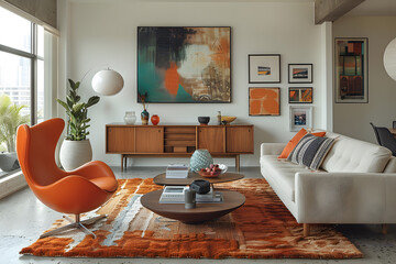 Retro Revival: Chic Living Space with Mid-Century Flair