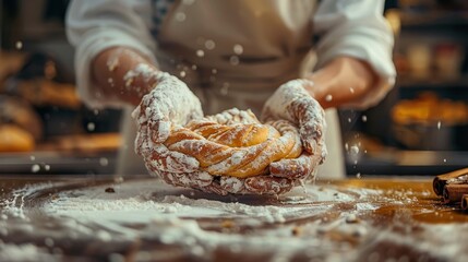  Powdered sugar dusts, table-top icing drizzles, bakery setting