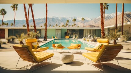 Fototapeta na wymiar Tropical serenity, Beachside Bliss in Palm Springs