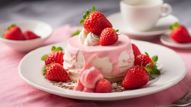 Dessert And Strawberry Cream