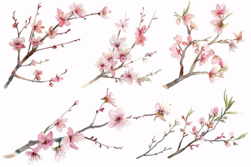 Blooming Branches A Pink Blossom Bouquet for the Month of Love Generative AI