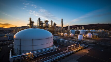 Obraz premium Clean Energy Horizon Chemical Facility Embracing Renewables