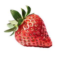 A seedless strawberry, a superfood ingredient, on a transparent background on a transparent background