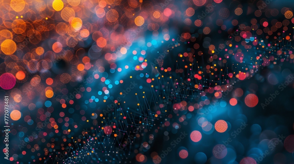 Aufkleber a colorful, abstract image with many small dots of different colors. the image has a dreamy, etherea