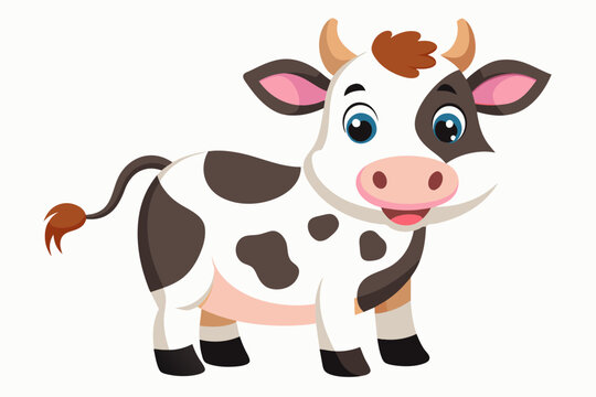 Funny cow clipart - Cute cow graphic vector design.