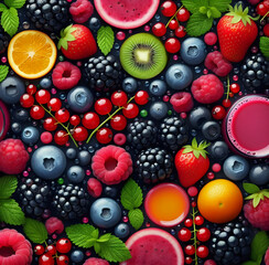 Fruit and berry background