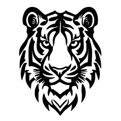 Majestic Tiger Portrait: Vector Graphic of Wildcat's Intense Gaze