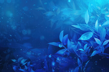 Fototapeta na wymiar close up horizontal image of abstract blue leaves shiny background