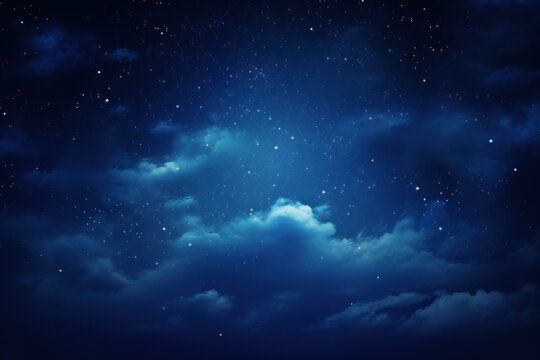 Lustrous Night sky clouds. Shiny universe. Generate Ai