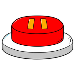 pause button illustration hand drawn isoalted vector