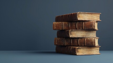A clay-rendered stack of books on business and management with visible titles - obrazy, fototapety, plakaty